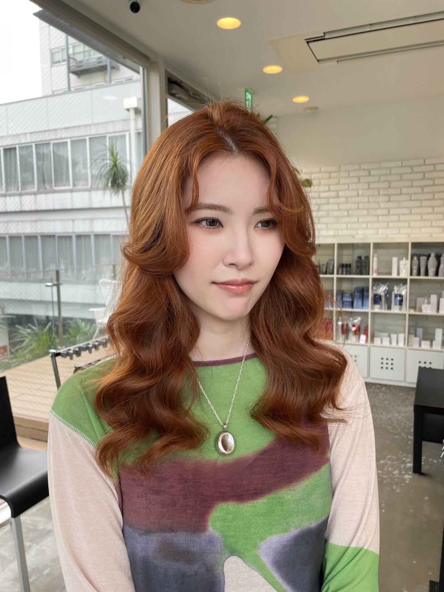 パンプキンカラーと巻ける縮毛矯正