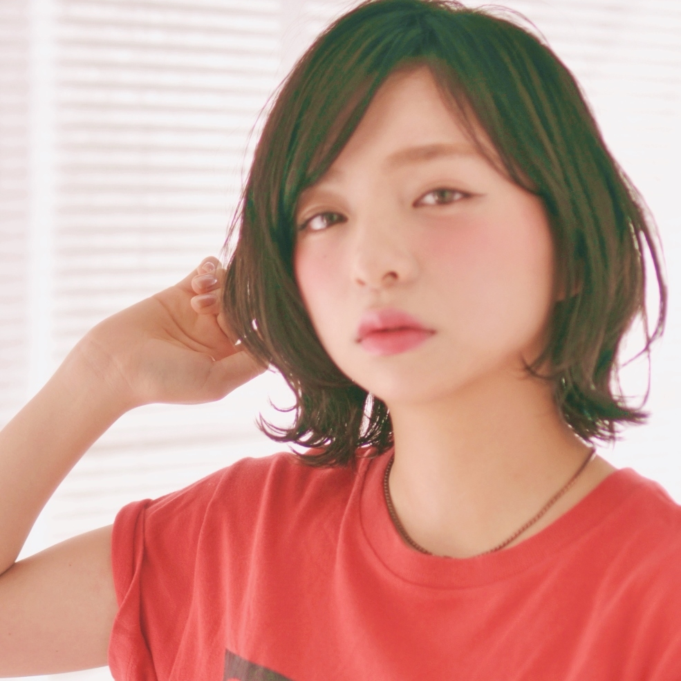 透け感たっぷり☆外国人風カジュアルセミウェットボブ☆ロブヘア♪