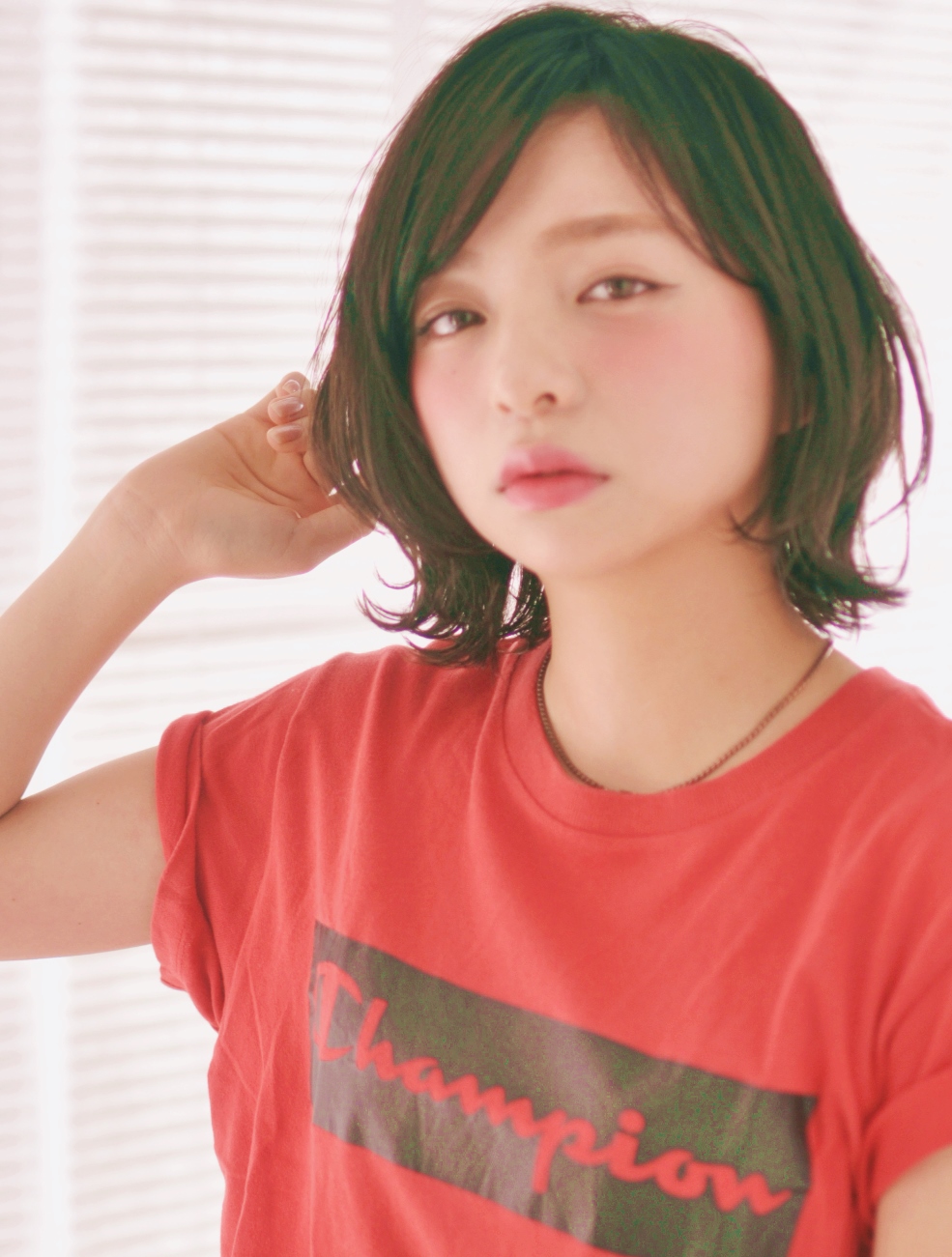 透け感たっぷり☆外国人風カジュアルセミウェットボブ☆ロブヘア♪ - メイン