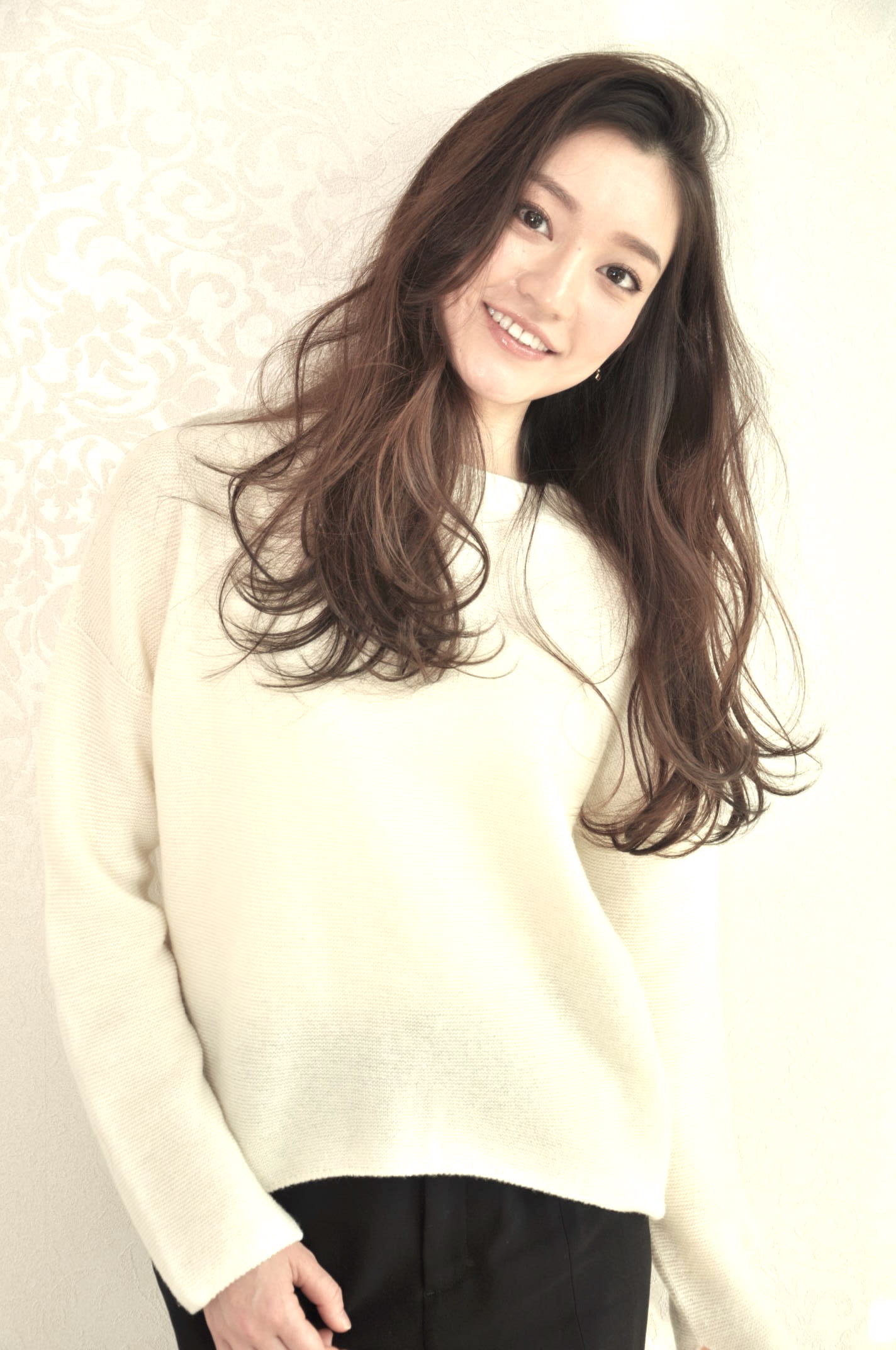 ゆるっとふわロング×ツヤ感ブラウン