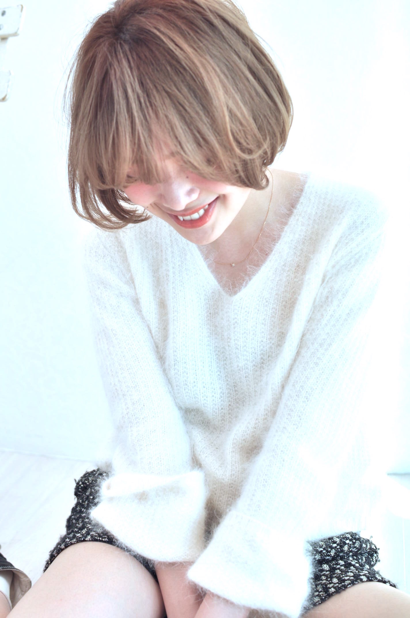 ちょいウザ前髪×ハイトーンクリアベージュ