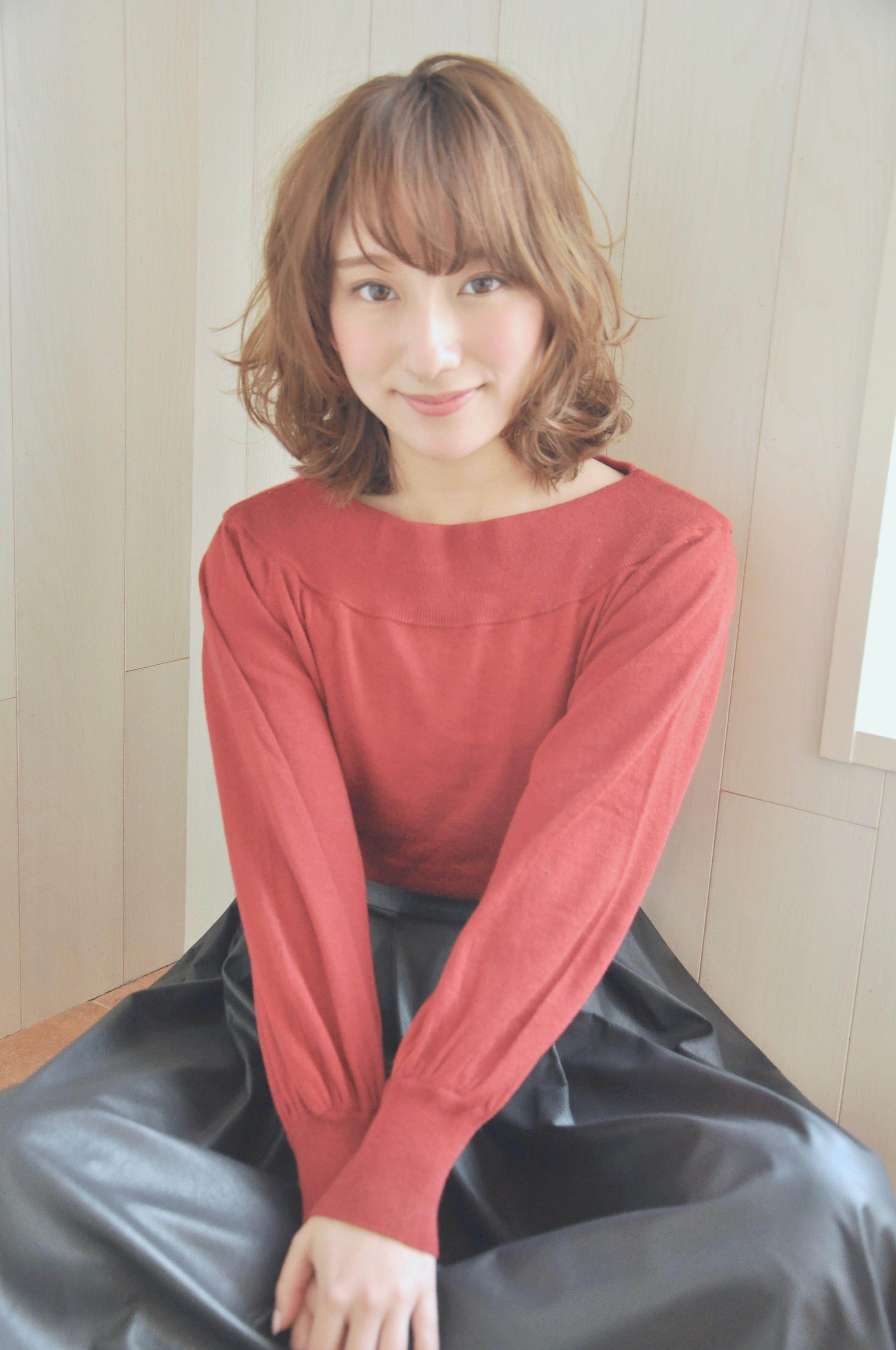 クリアブラウン×ふわふわミディアムヘア - メイン