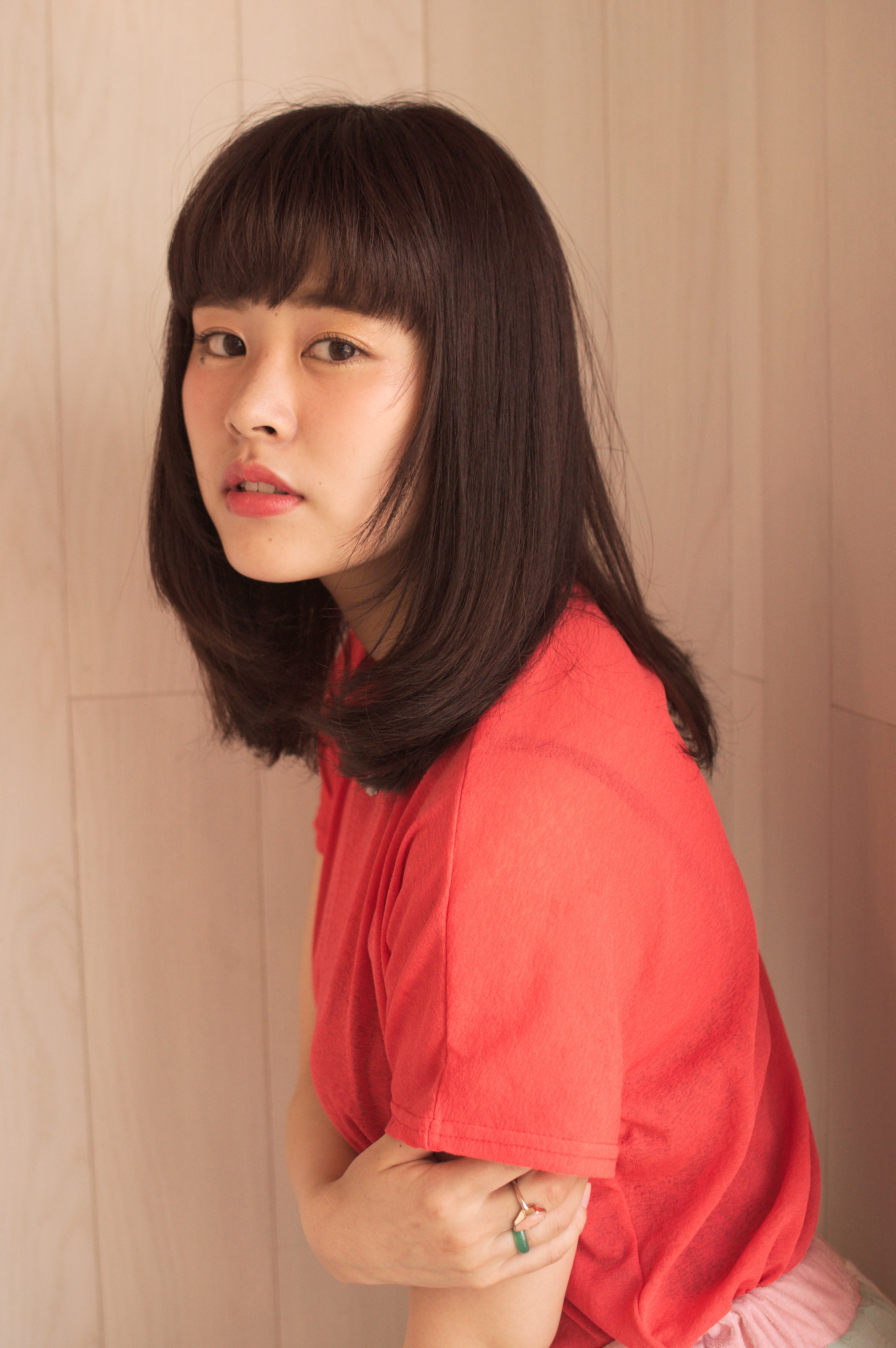 隙間バングのナチュラルミディアム