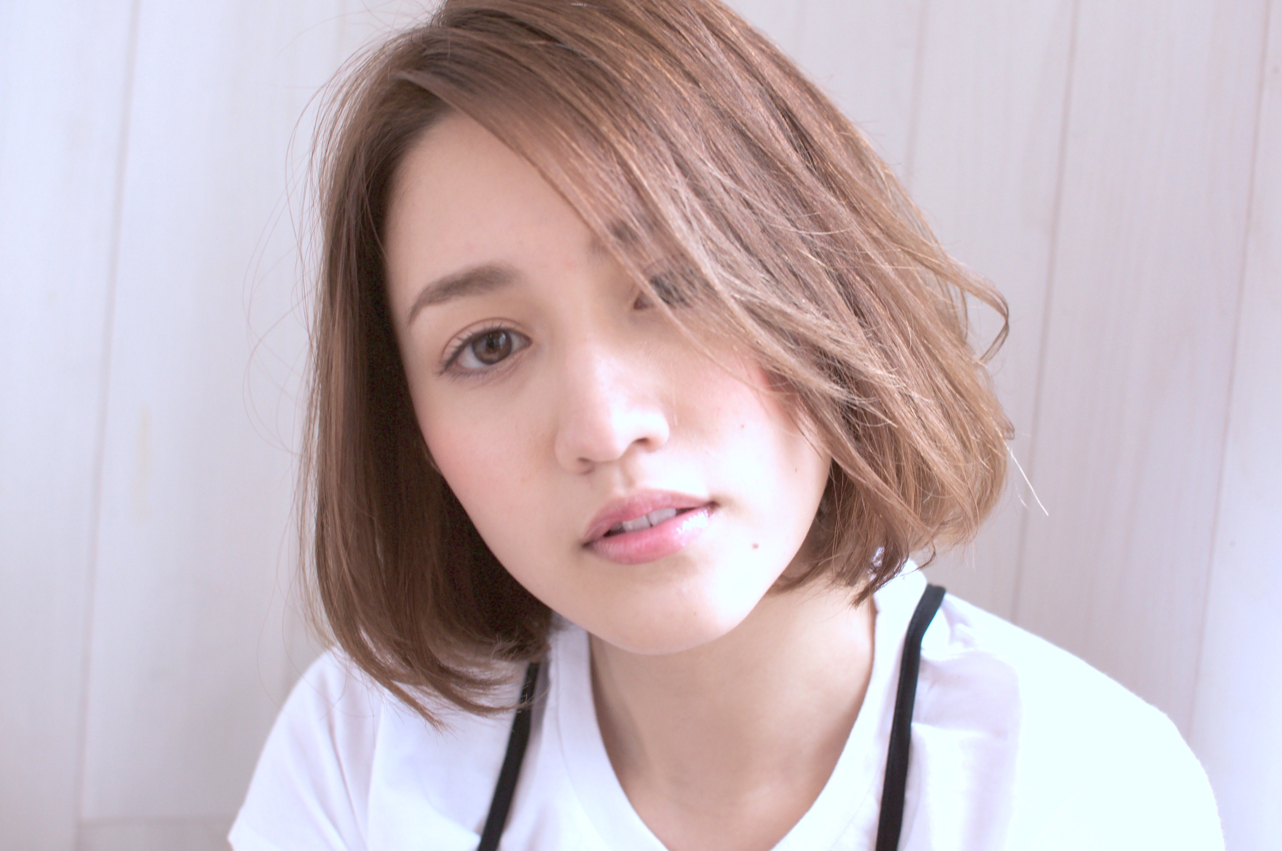 簡単ワンカールの前下がりボブ