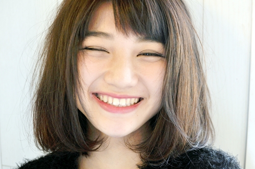 透明感のある髪型。