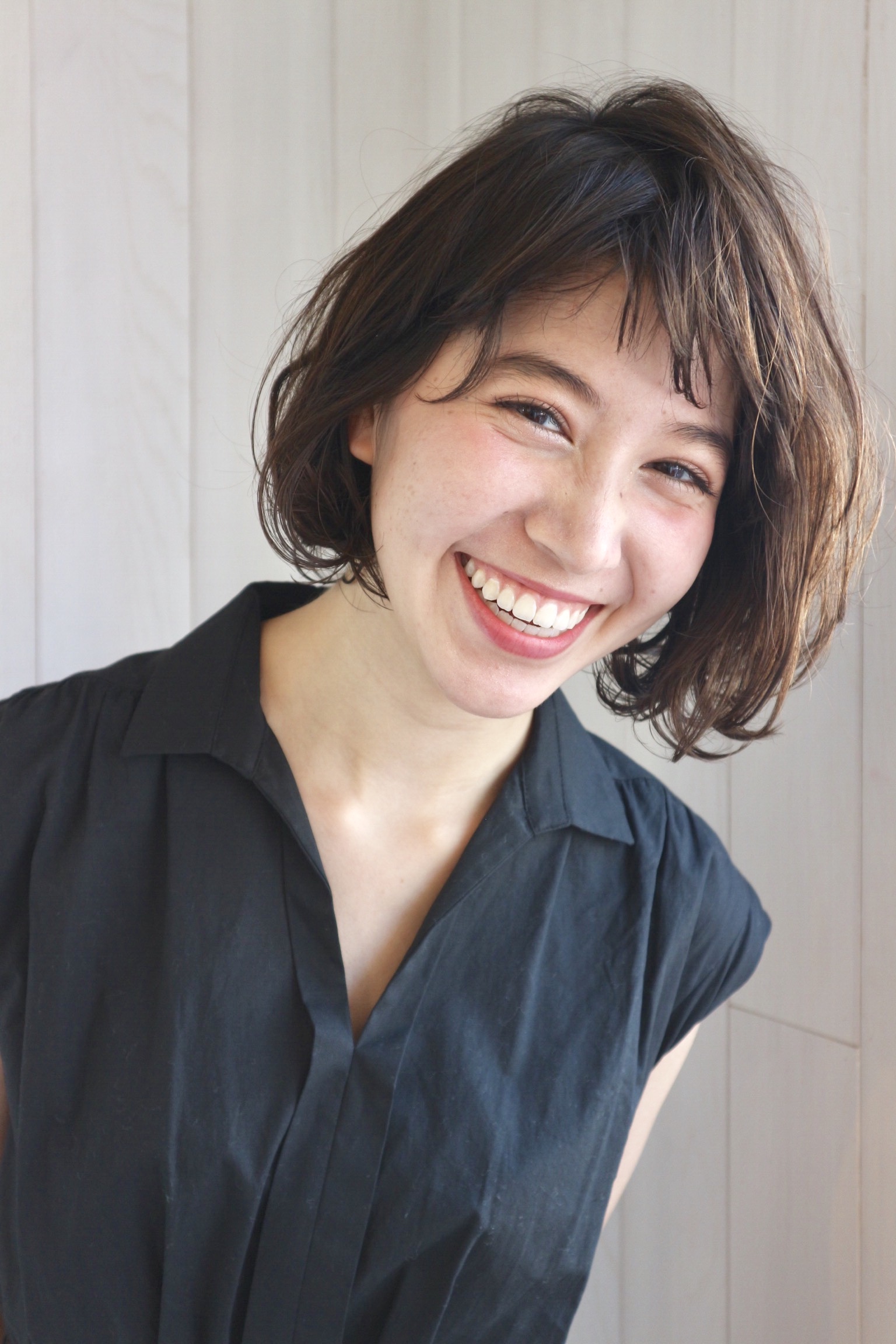 外国人風。アシンメトリー無造作ボブ★