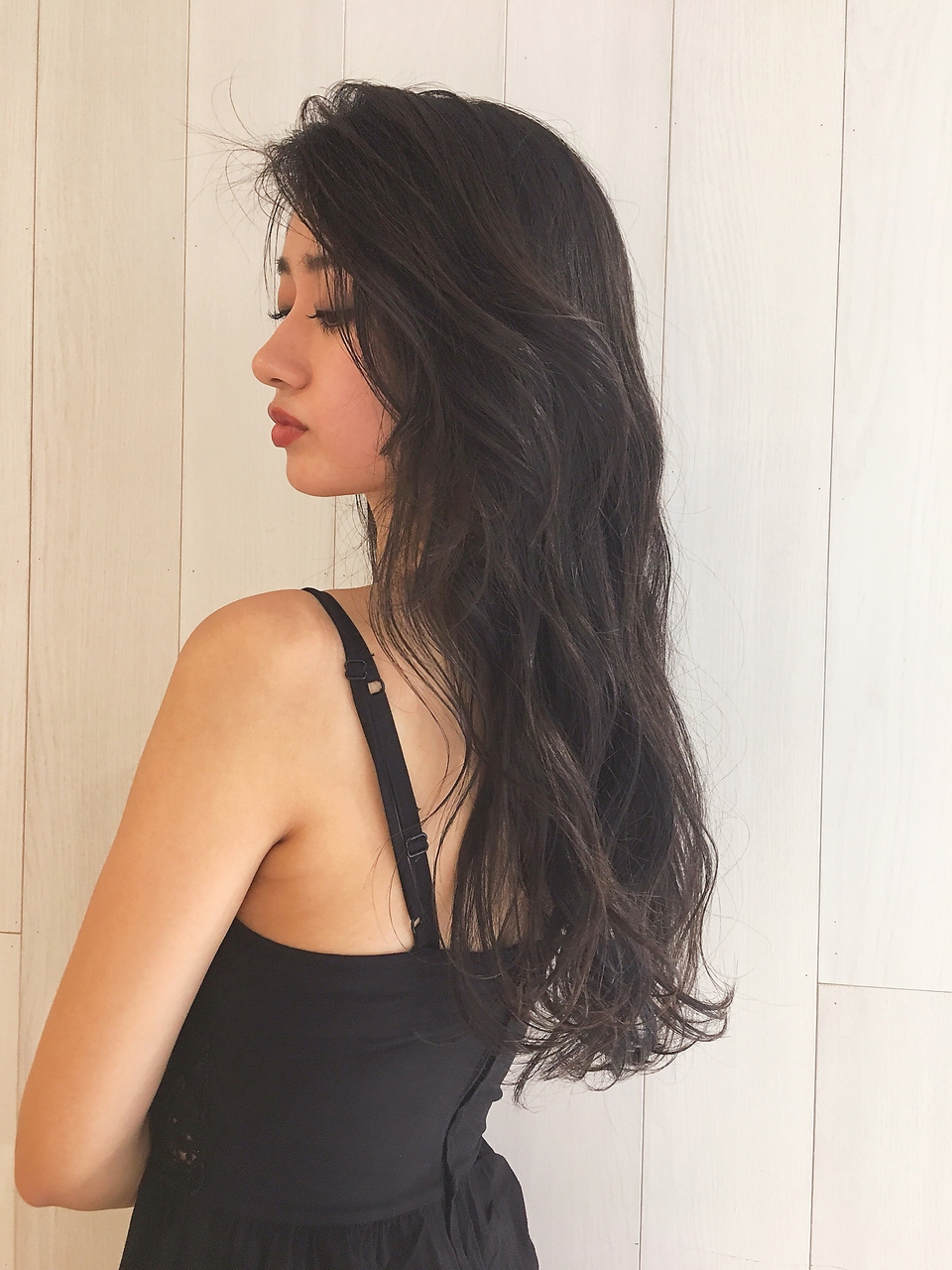 外国人風☆スパイシーエッジィウェーブ☆黒髪アッシュグレージュ