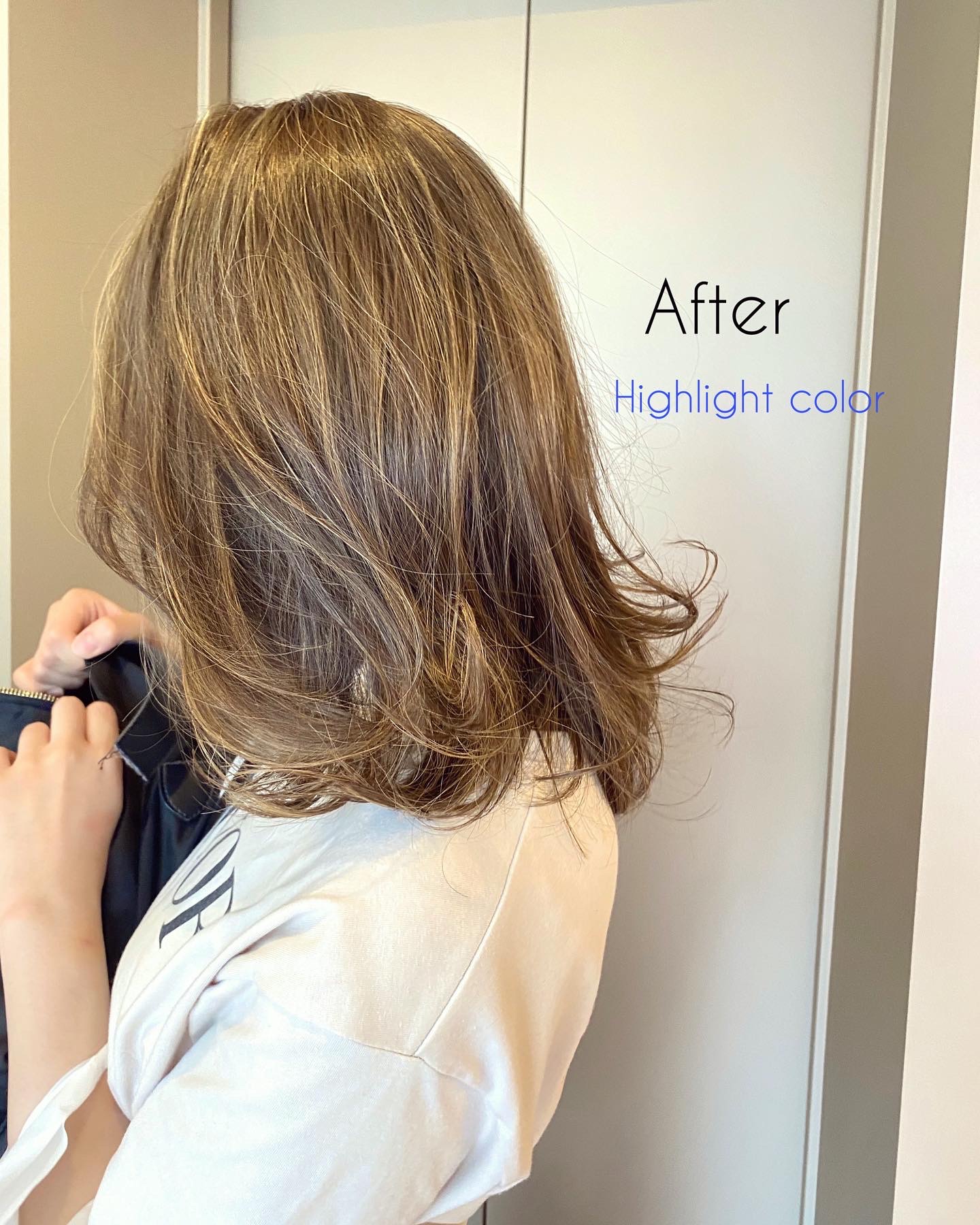 お客様ヘア・黄色味、オレンジ味が強い髪色でも透明感グレージュカラーに！