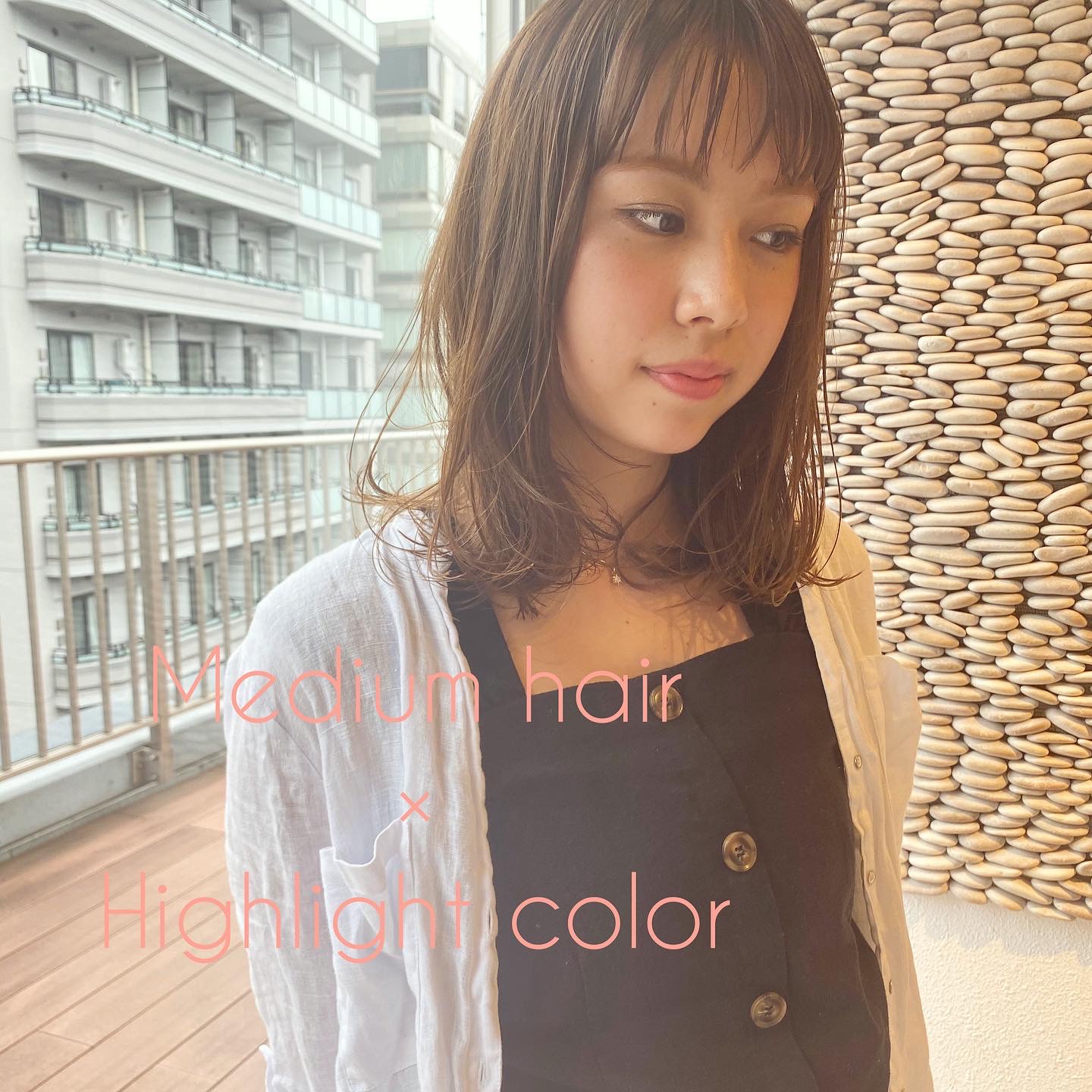 ばっさりカット！ミディアムヘア×細めハイライトカラー★