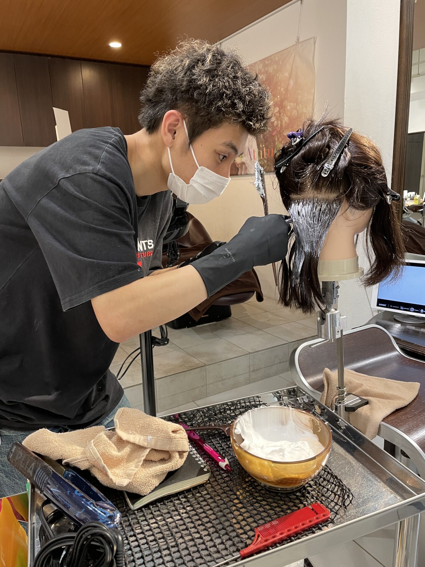 1年目初のストレートパーマレッスン