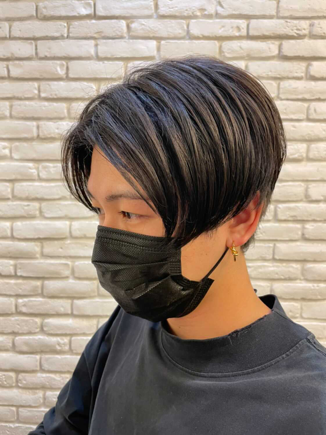 黒髪センターパート