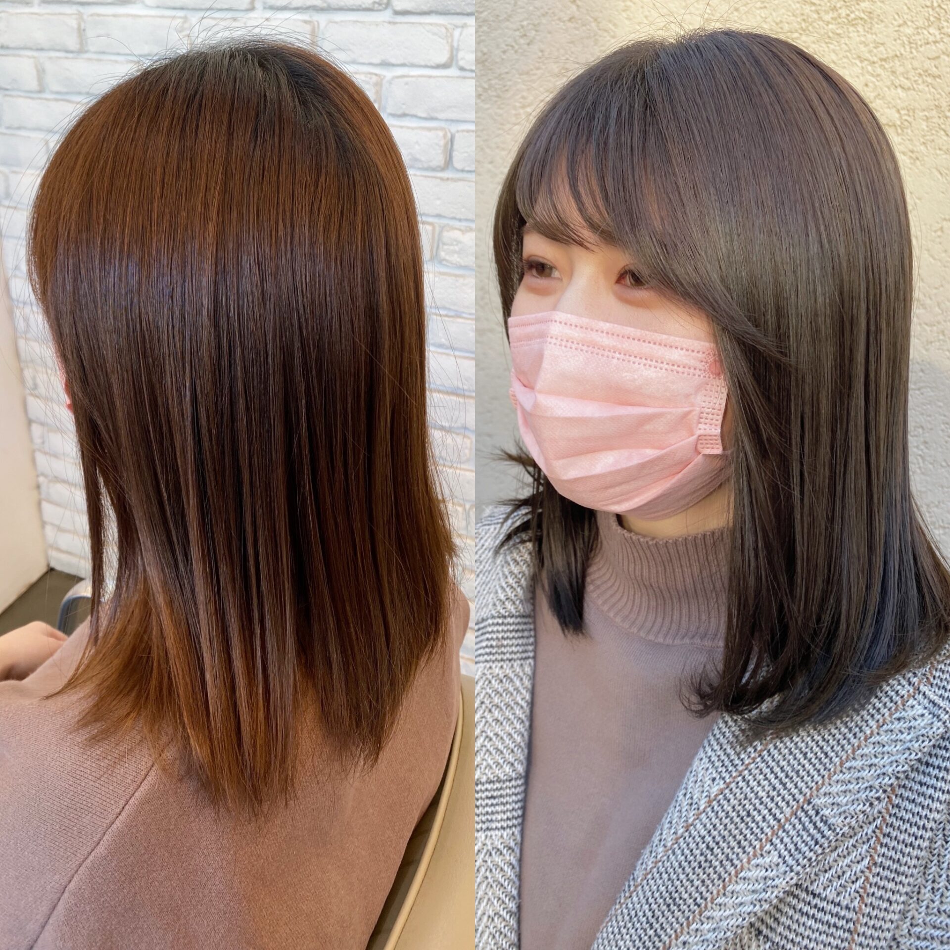 赤みを消した艶カラー✨✨