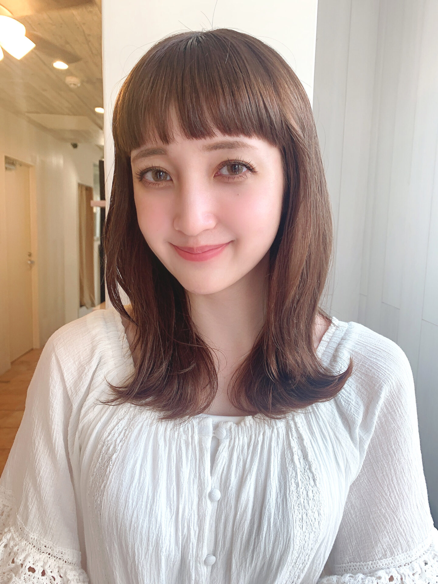 S字くびれヘアで首元スッキリフェミニンスタイルに♪^ ^