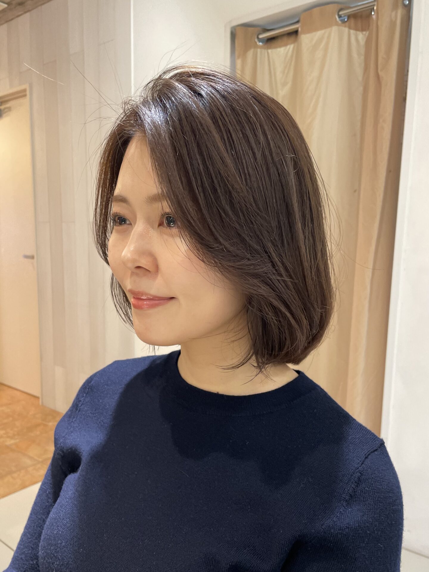 ボブでも流れる顔まわりカット