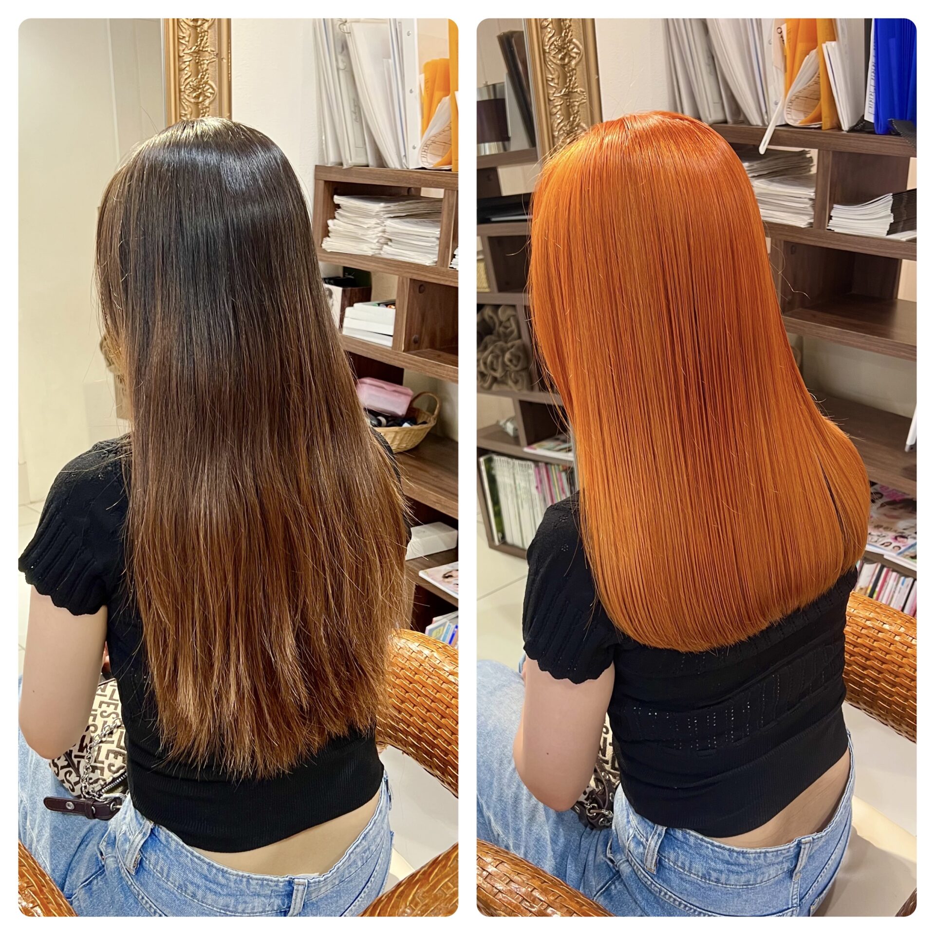 超オレンジカラー　ブリーチ有り
